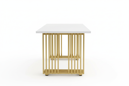 Bureau blanc et doré - vue de côté