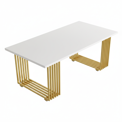 Bureau blanc et doré - vue de dessus