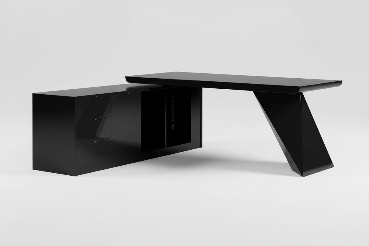 Bureau design noir - Configuration gauche
