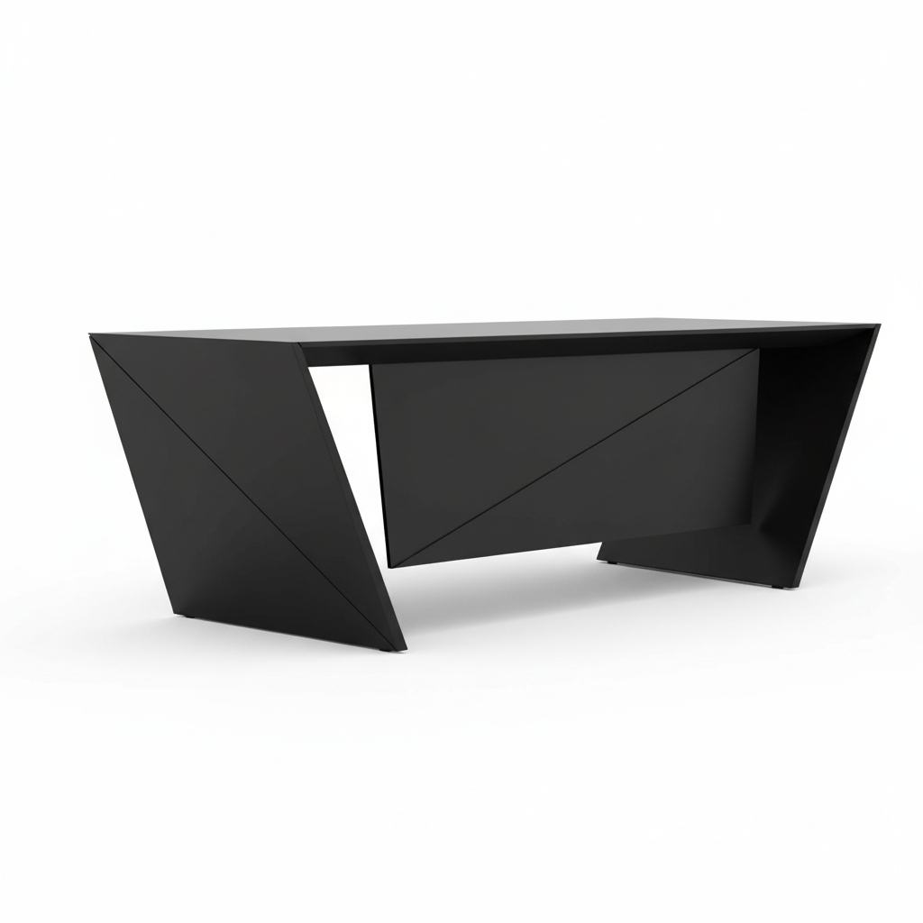 Bureau design noir géométrique - Vue principale
