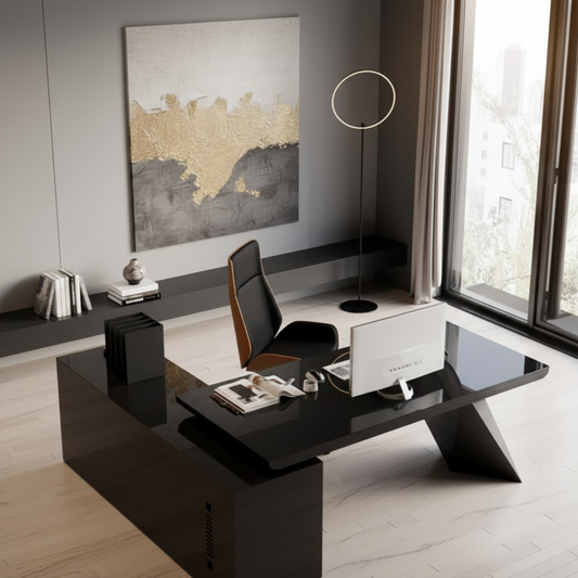 Bureau design noir - Mise en situation premium