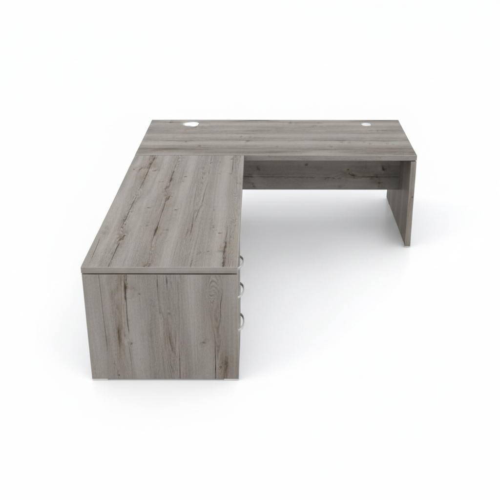 Bureau direction gris - Vue en angle