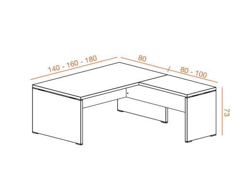 Bureau Direction Luxora - Design Contemporain Gris