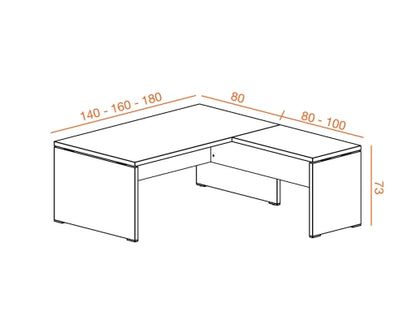 Bureau Direction Luxora - Design Contemporain Gris