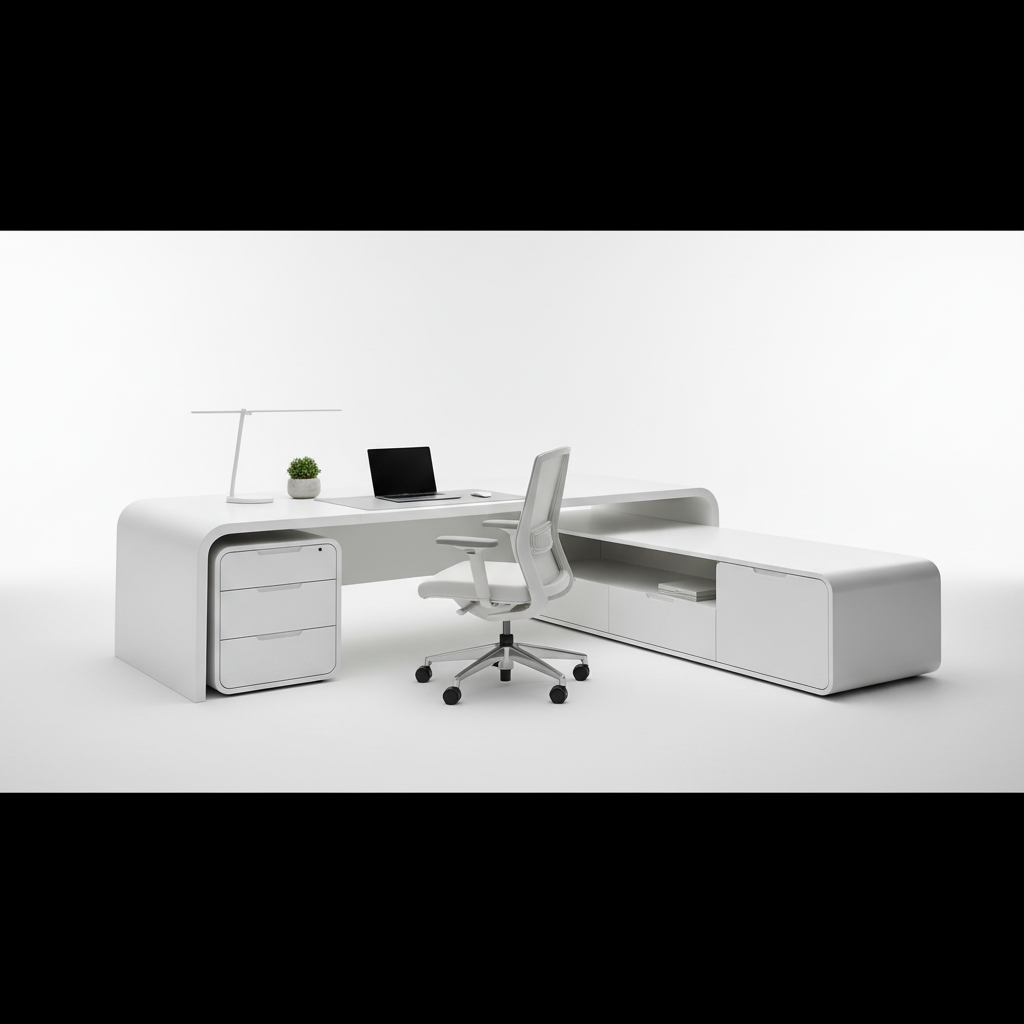 Image produit bureau ergonomique - vue latérale
